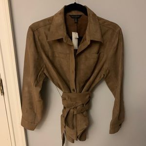 Banana republic faux suede top